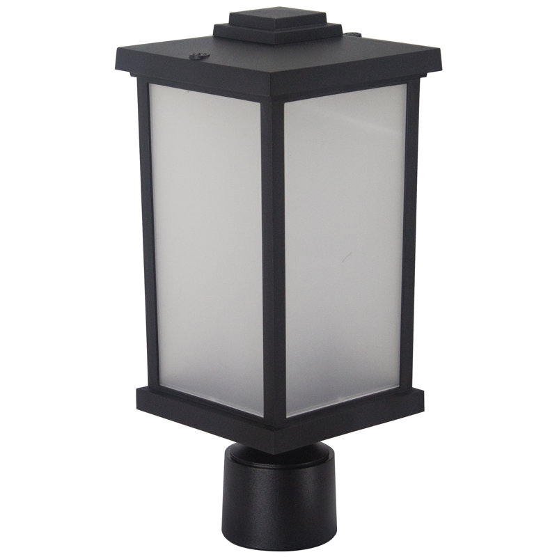 Artisan Square Post Top Fixture with Frosted Acrylic Lens, Black, 4000K