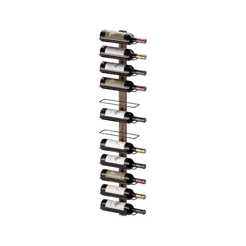 12 Bottle Wall Wine Rack, Kitchen Dining Storage, Black