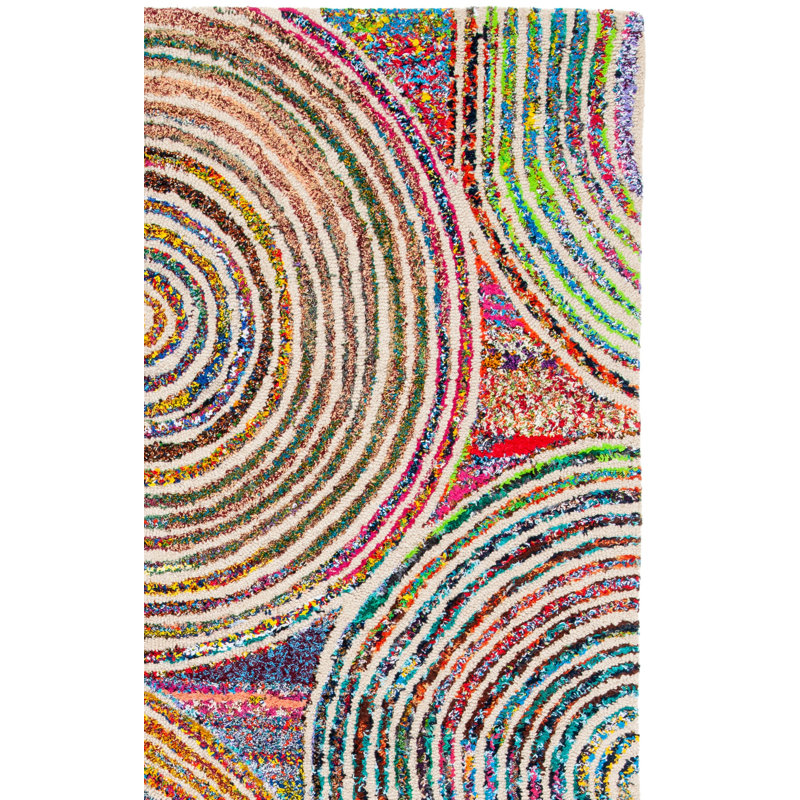 Tapis oriental en laine / coton touffeté à la main Anaheim Nantucket - mauve / vert / bleu, Tapis de couloir 2 pi 3 po x 6 pi