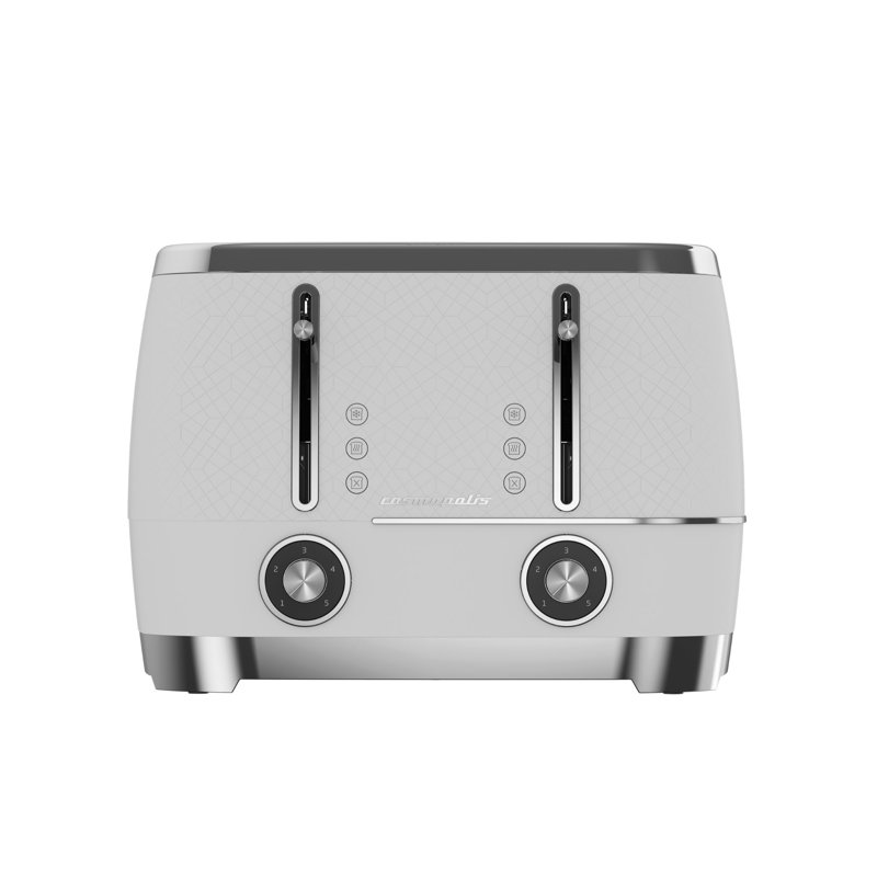 Beko Grey Cosmopolis 4 Slot Toaster, White/Chrome