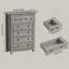 L'ensemble de chambre à coucher 4 pièces 4 pièces comprend une commode 8 tiroirs, une commode haute 6 tiroirs et 2 tables de chevet, gris