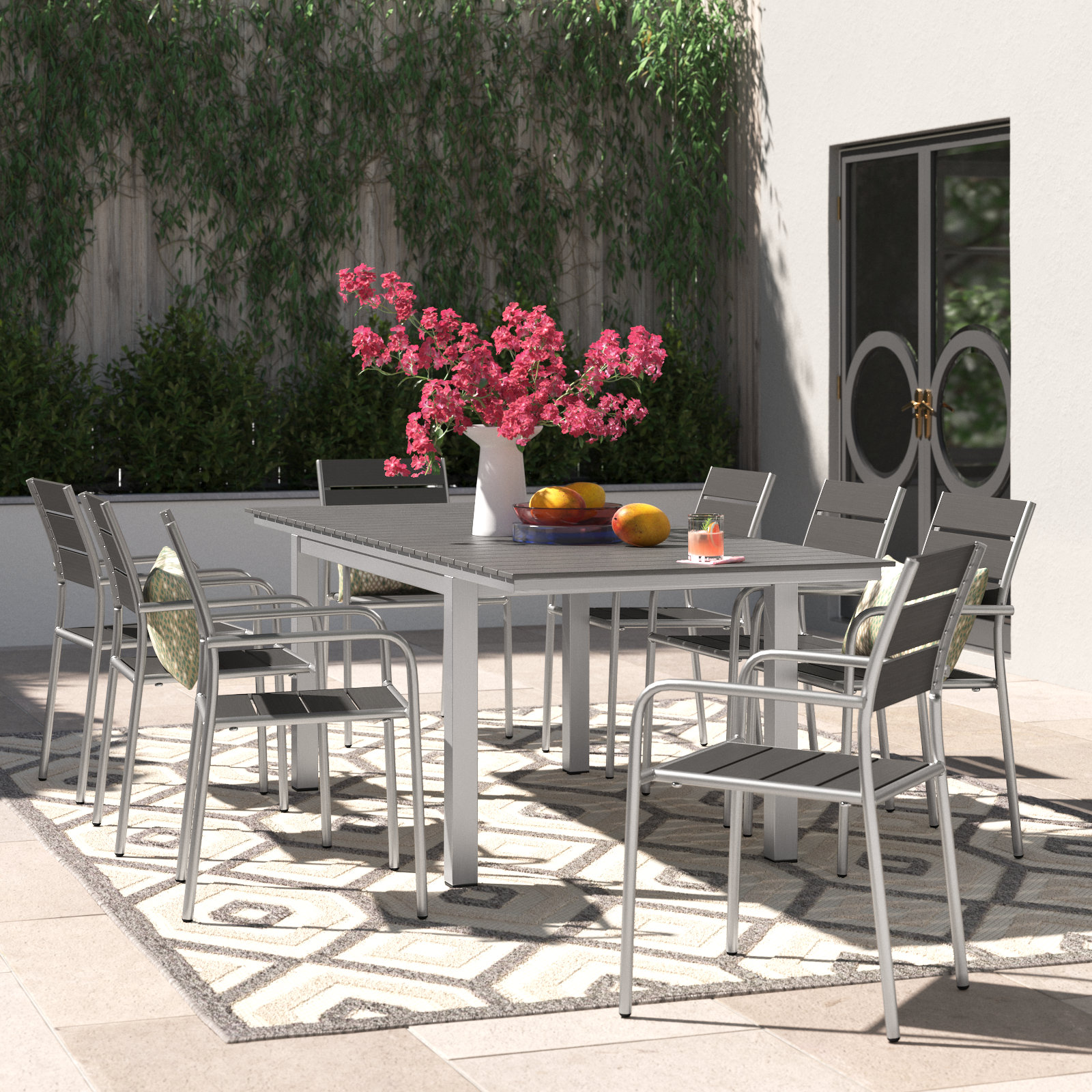 Modway Shore 9 Piece Outdoor Patio Aluminum Dining Set Wayfair