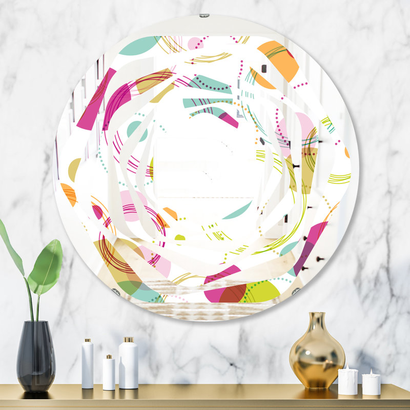 Miroir mural Whirl Cottage Americana, 31,5 po x 31,5 po, Conception circulaire II