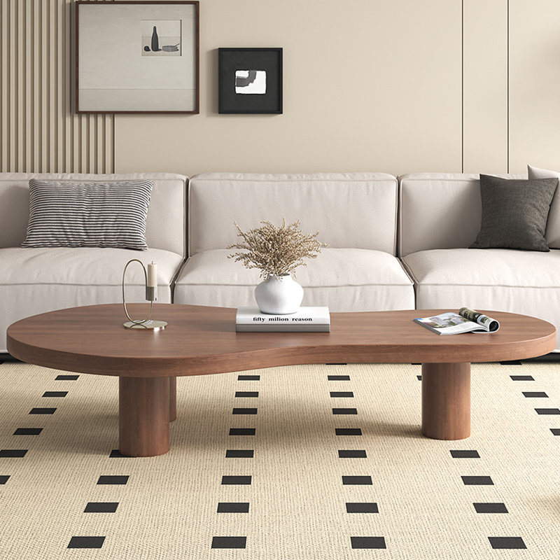 Table basse multifonctionnelle en bois massif, H 15,75 po x L 47,24 po x l 25,59 po, Brun