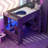 Wood Gaming Loft Bed with Desk, Multi-storage Shelves, LED and Charging Station, Dark Gray-1639059981