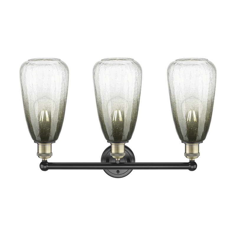 Brookhaven Almond 3 - Light Vanity Light, Grey / Black Antique Brass
