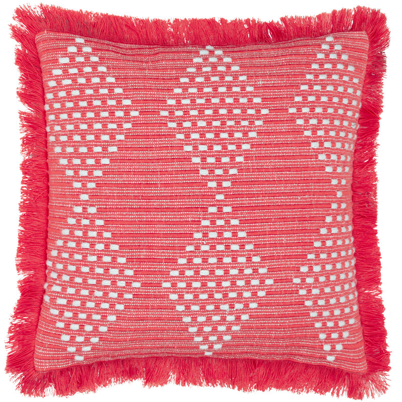 Kadie Indoor / Outdoor Geometric Throw Pillow Cover, 45cm H x 45cm W x 1cm D, Square, Pink