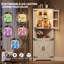 Grande armoire de rangement 67 po en coin avec portes en verre Farmhouse-1853483125