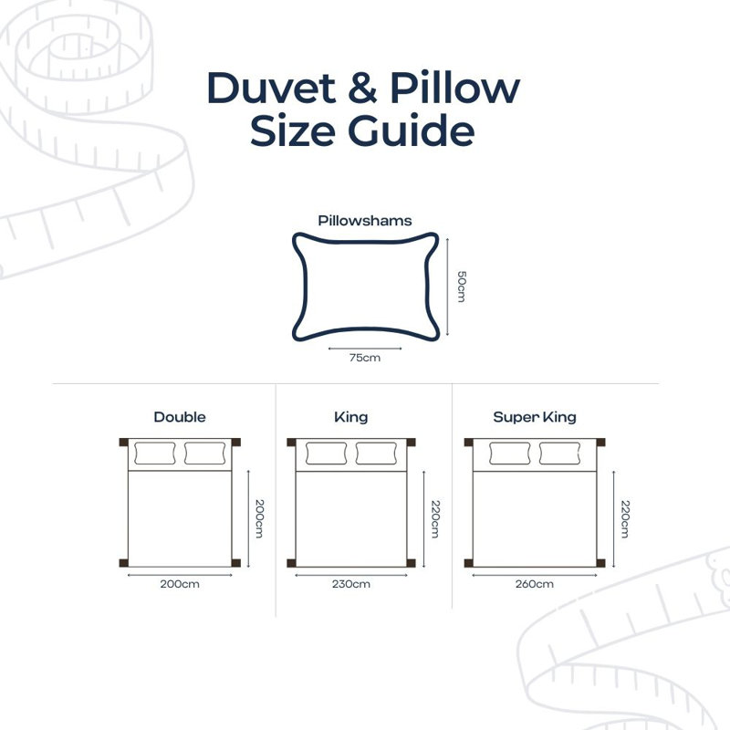 MHG Living Duvet Cover Set Oxford Navy Baratta Stitch Design Cotton Bedding - Includes 2 Pillowcases, Double