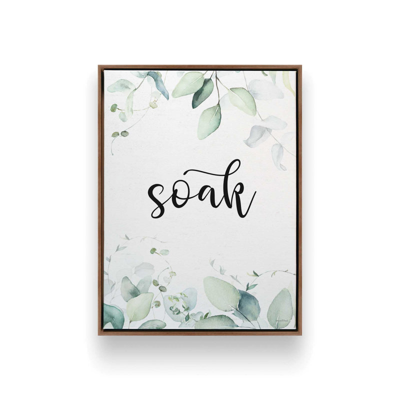 Soak Leaves par lettrage et doublure, L 24 po x H 32 po, Toile avec cadre, Brown