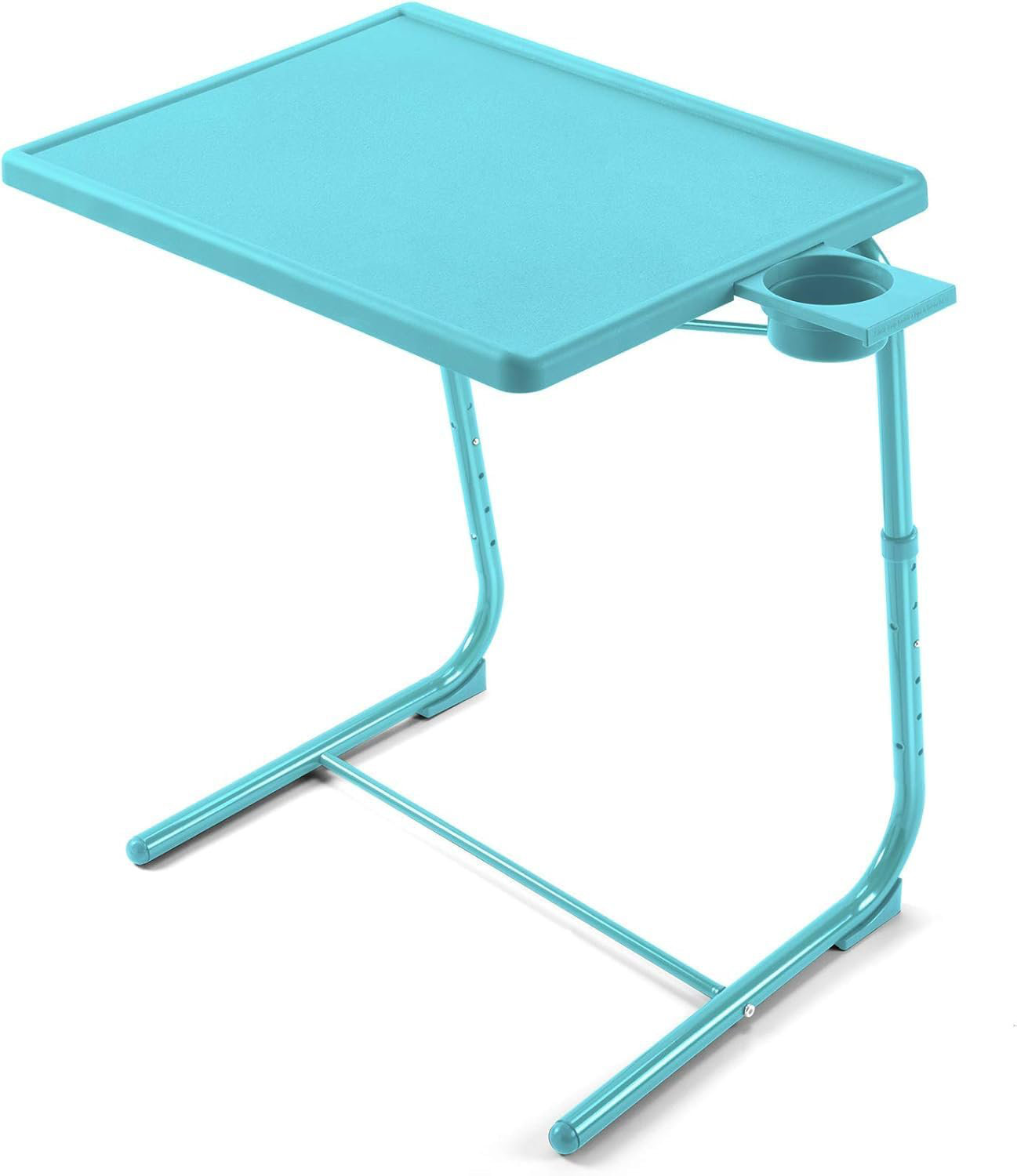 Plateau TV Réglable HOMYLIN – 4 Hauteurs & 3 Angles Inclinables – Table D’Appoint Lit/Canapé Avec Porte-Gobelet – Noir – Sans Montage