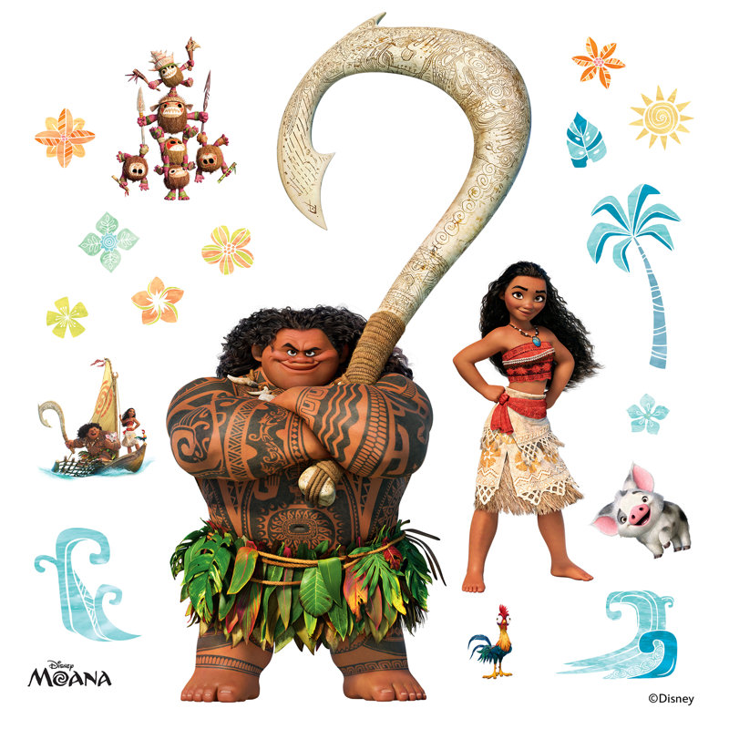 Disney Moana Characters Multi  Wall Decals