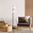 Modern Black Floor Lamp, Metal Body, 11.8 x 11.8 x 61.0 Inches | Base Plate Ø11.8 Inches | 250 cm Cable Length, On/Off Switch | Dual E27 Socket (Max 40W) | Stylish Lighting for Living Room & Home Office-831660201