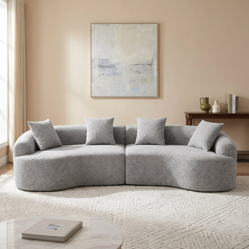 Canapé-lit modulaire en chenille de 110 po pour salle de séjour, Grey