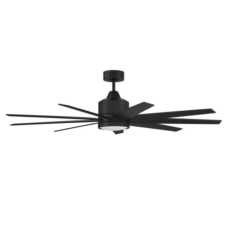 Ventilateur de plafond intelligent à DEL 9 pales avec télécommande et ensemble d'éclairage inclus, Dos plat
