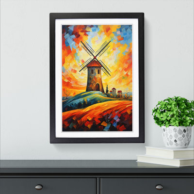 Windmill Expressionism Art - Framed Print
