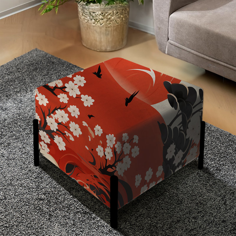 Motif japonais de porte rouge Torii - repose-pieds carré japonais