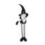 Gnome noir en tissu de 4,3 po x 4 po x 26,8 po avec manche à balai et longues pattes, pour la décoration d'Halloween