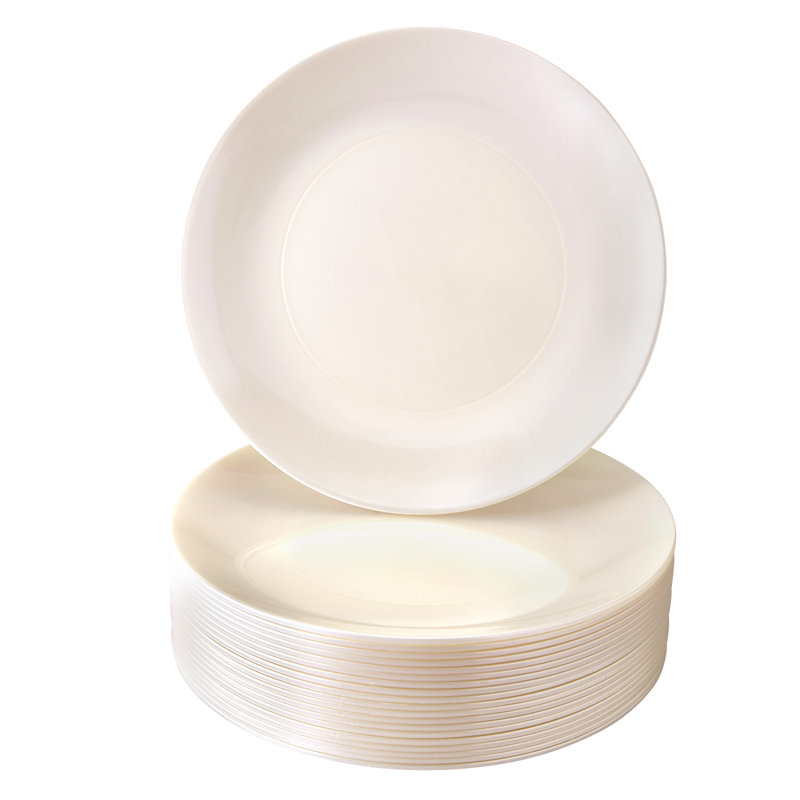 Assiette à salade jetable en plastique épais, Crème