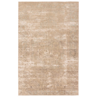 Vibe by Bungalow Rose Leshni Medallion Tan/Sage Area Rug (18" Swatch)