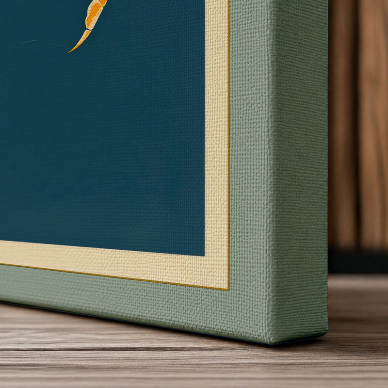Golden Crab Geometric - Wrapped Canvas, 24x16 - 61.0 x 40.6 cm, Sage Border