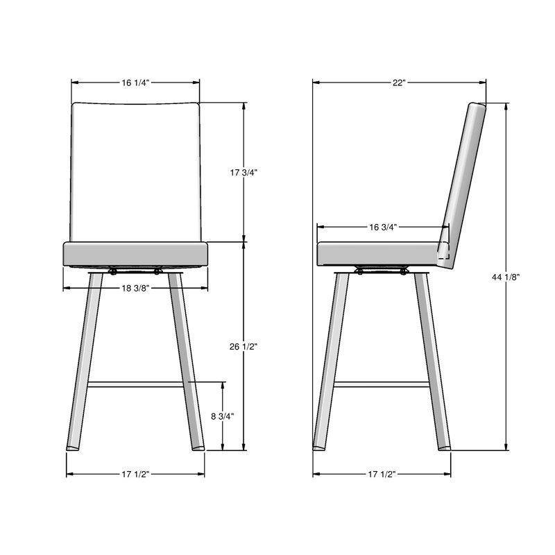 Tabouret de bar et de comptoir pivotant rembourré avec dossier, Brun foncé, Gris foncé