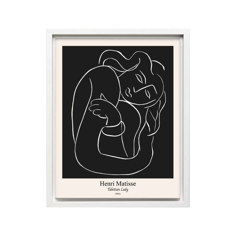 Henri Matisse - Dame de Tahiti, Canvas, White Framed, 16"H x 20"W