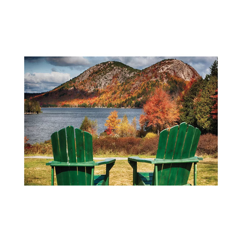 Two Adirondack Chars At Jordan Pond, Mt, Desert Island, Acadia National Park, Maine by George Oze - Wrapped Canvas Print