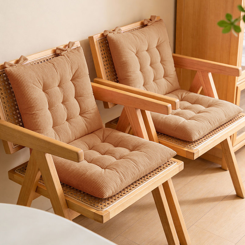 Set of 4 Comfortable Square Chair Cushions, Brown