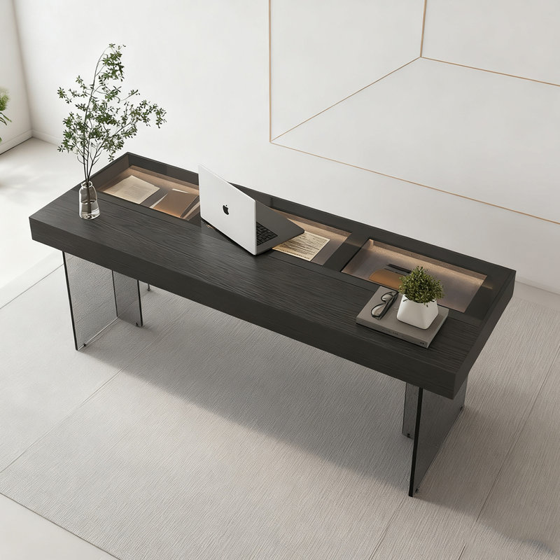 Luxury Solid Wood Desk, 29.52" H x 70.86" W x 27.55" D