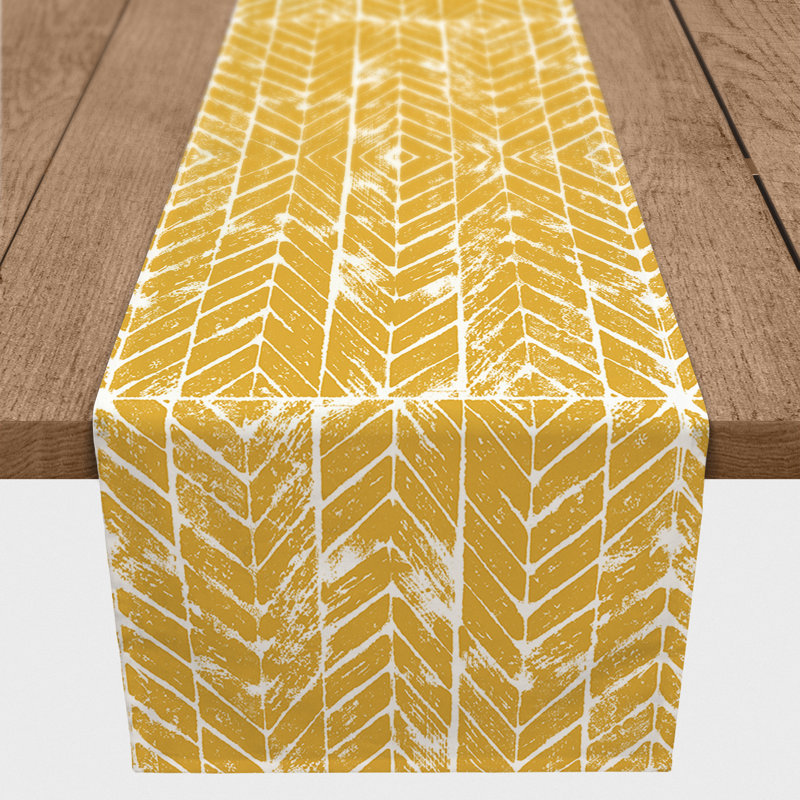 Fonville Chevron Table Runner, 90" x 16", Yellow