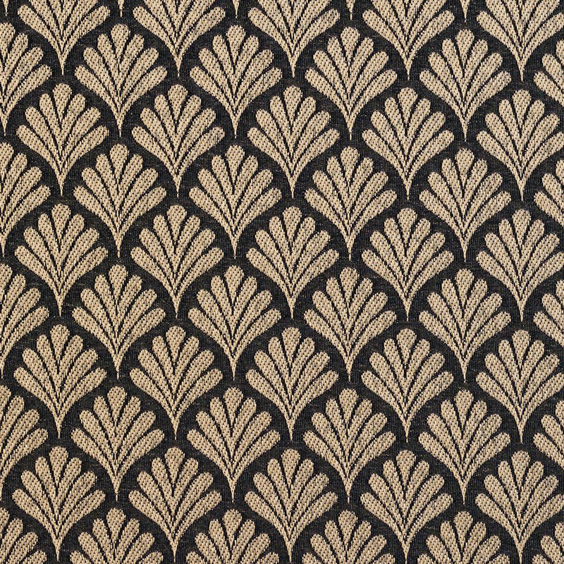 Tissu à motif de ventilateur, Noir