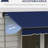 10' X 8' Retractable Awning, Patio Sunshade With Manual Control. 280Gsm Fabric, Solid Aluminum Framework. Blue For Deck, Balcony, Yard Adjustment. Protected Construction.