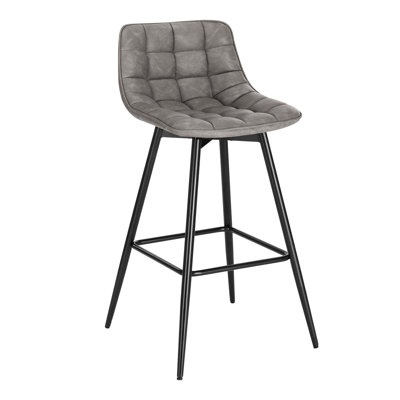 Upholstered Counter Stool with Metal Frame