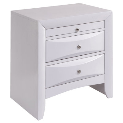 Table de chevet blanche avec 2 tiroirs