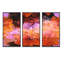 Fleurs abstraites orange et mauves - 3 pièces, reproduction sur toile flottante-108377712-108377713