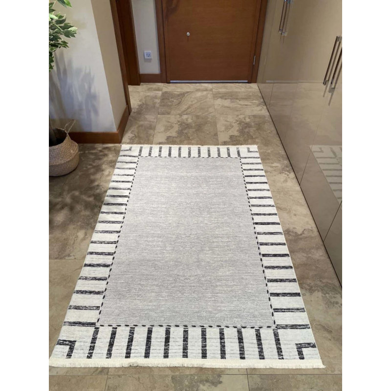 Tapis en coton Tiodoro avec envers antidérapant, Tapis de couloir 3 pi 3 po x 8 pi 2 po