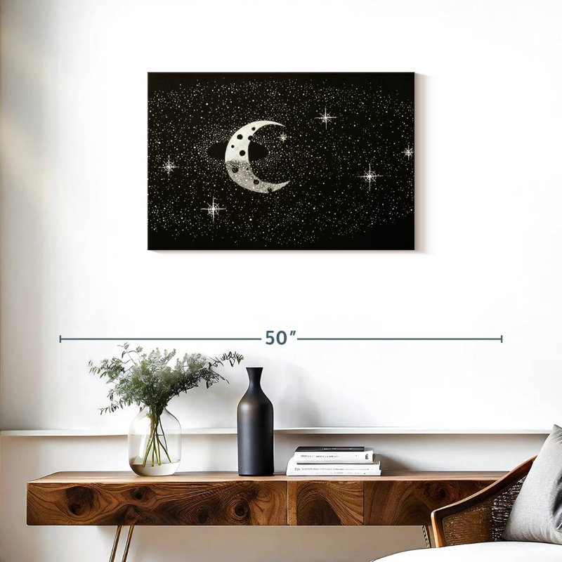 Oberle Starry Crescent Moon, 20" H x 30" W