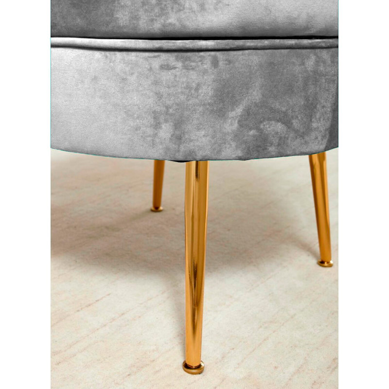 Yumin Upholstered Barrel Chair, Gray Velvet