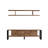 Modern TV Stand with Wall Shelf, Atlantic Pine Color, 63.0 x 17.7 x 11.8 inches | 100% Melamine Coated Particle Board & 100% Metal Frame, Stylish Industrial Design, Perfect for Living Room & Entertainment Spaces