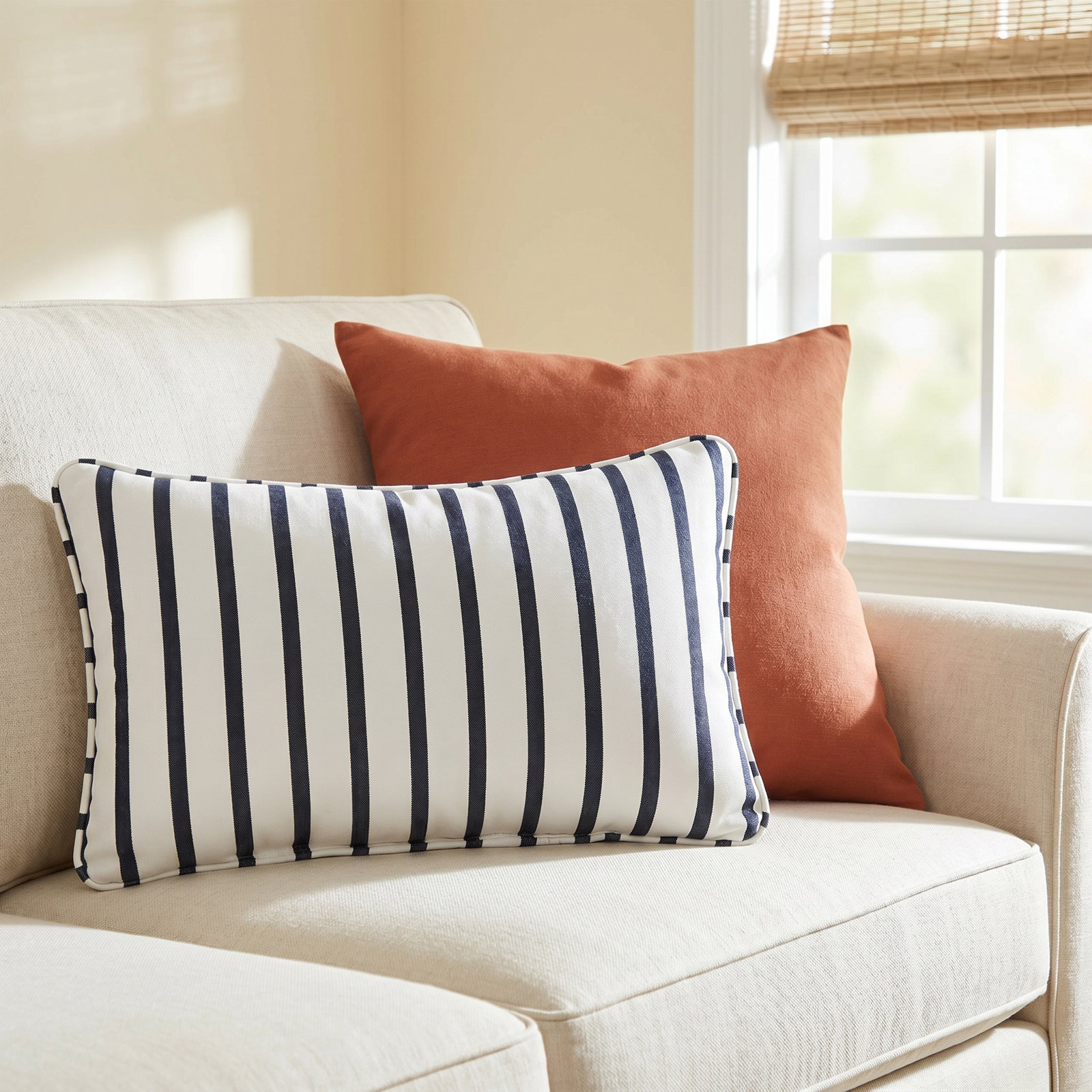 Lorena Sunbrella® Throw Pillow, 14"H x 24"W