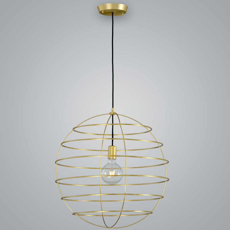 Sphere 1 -Light Single Globe Pendant, Brass, 13.75" H x 13.75" W x 13.75" D