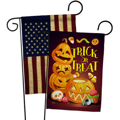 Double Sided 18.5 in. H x 13 in. W Polyester Halloween Garden flag