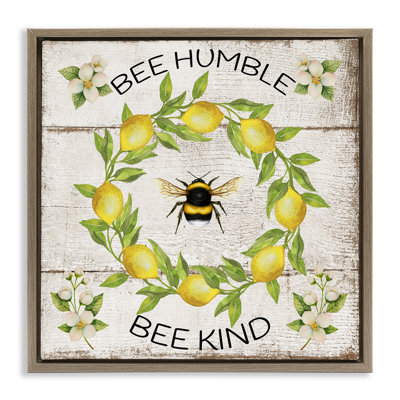  "Bee Humble & Kind", art mural flottant sur toile par Creatif Belle