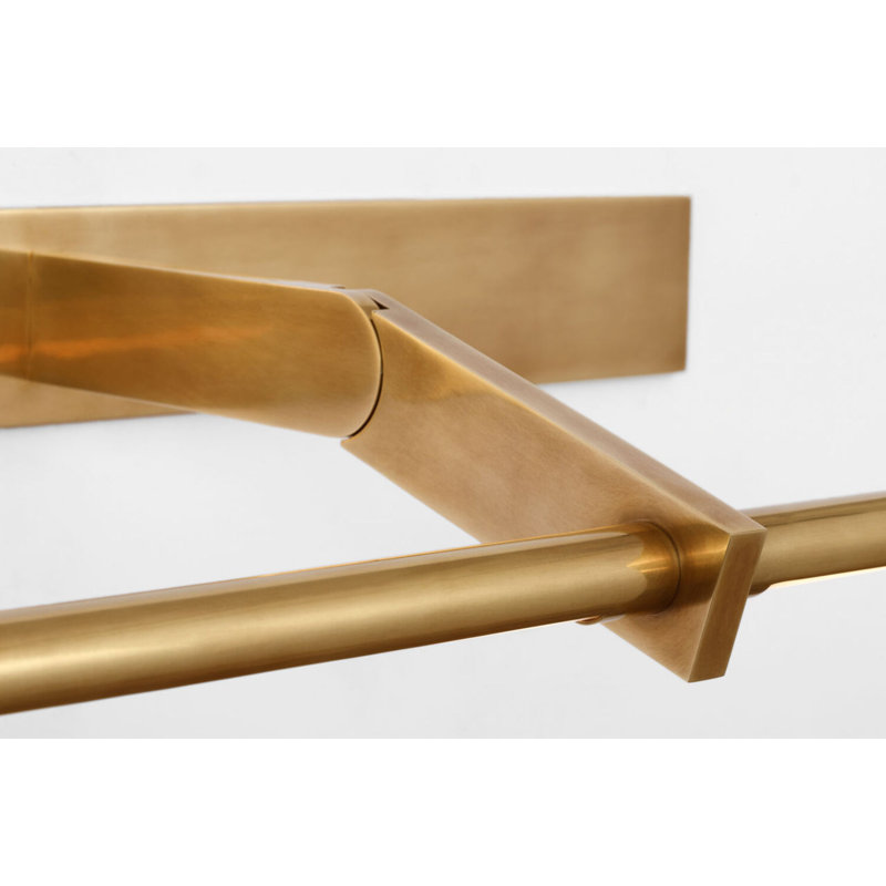 Axis Pivoting Library Light, 3" H x 31.5" W x 13.25" D, Antique-Burnished Brass
