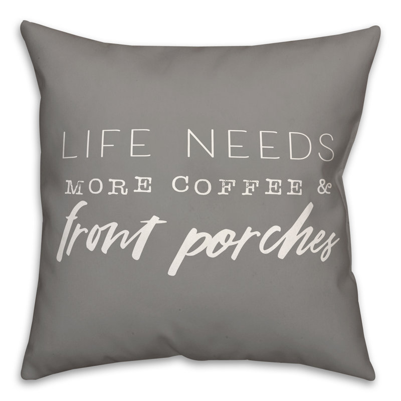 Coussin décoratif intérieur / extérieur en polyester , Gris, H 18 po x l 18 po