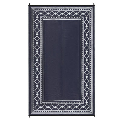 Reversible Outdoor Area Rug 9' x 12' with Waterproof Durable Surface, Foldable Portable Design with Carry Bag for Patio, RV, Camping or Beach Use