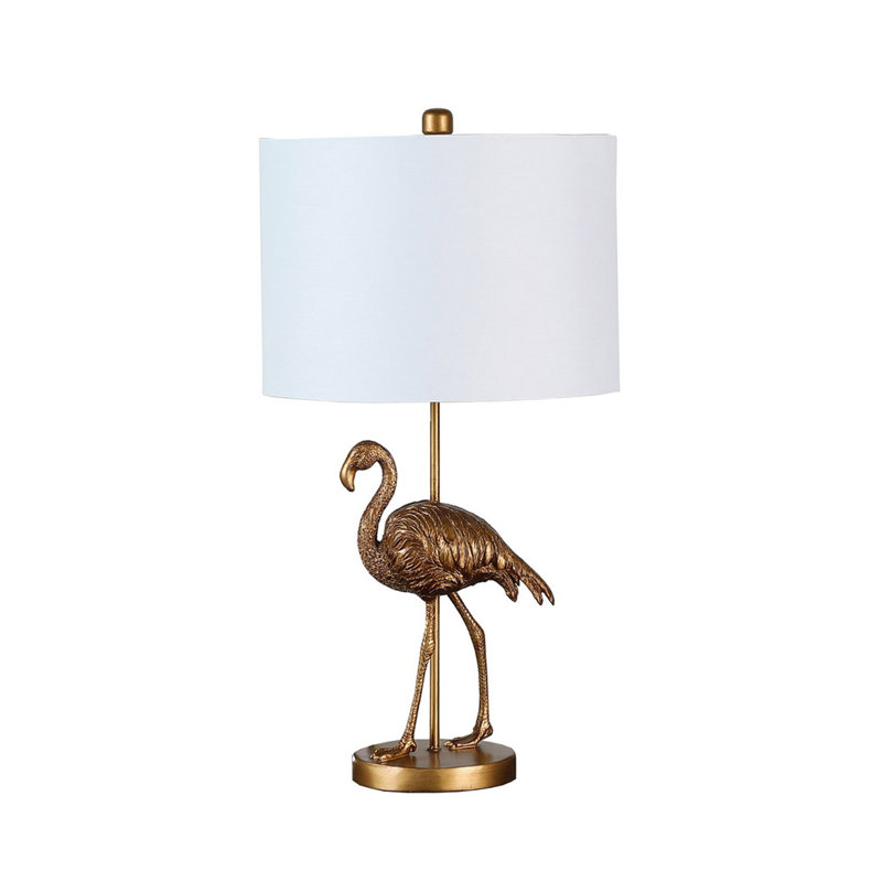 Lampe de table 26 po en résine flamant doré mat