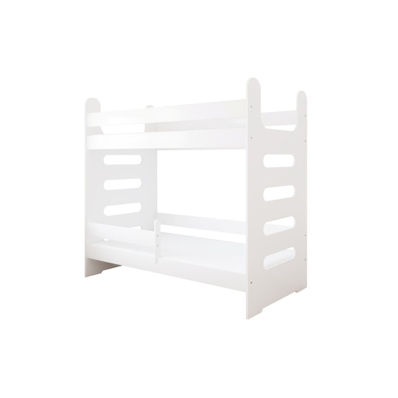 Cannady Bunk Bed with Built-in Ladder Included, White, European Toddler (80 x 160 cm)