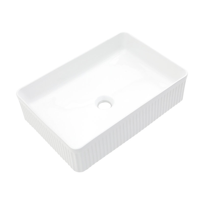 Stain Ceramic Rectangular Bathroom Sink - White, Modern Look, Easy To Clean White For Modern, Stylish, Stains And Acids